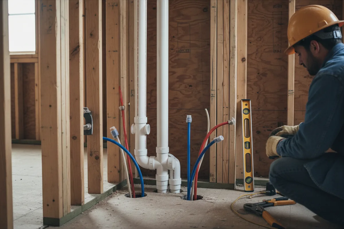 Drain and supply rough-in during Leak Detection in Grand Prairie