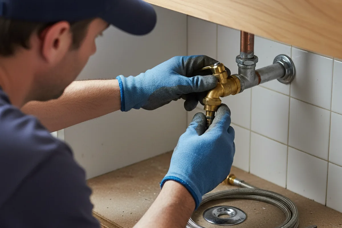Shutoff valve and fitting work during Burst Pipe Repair in Grand Prairie